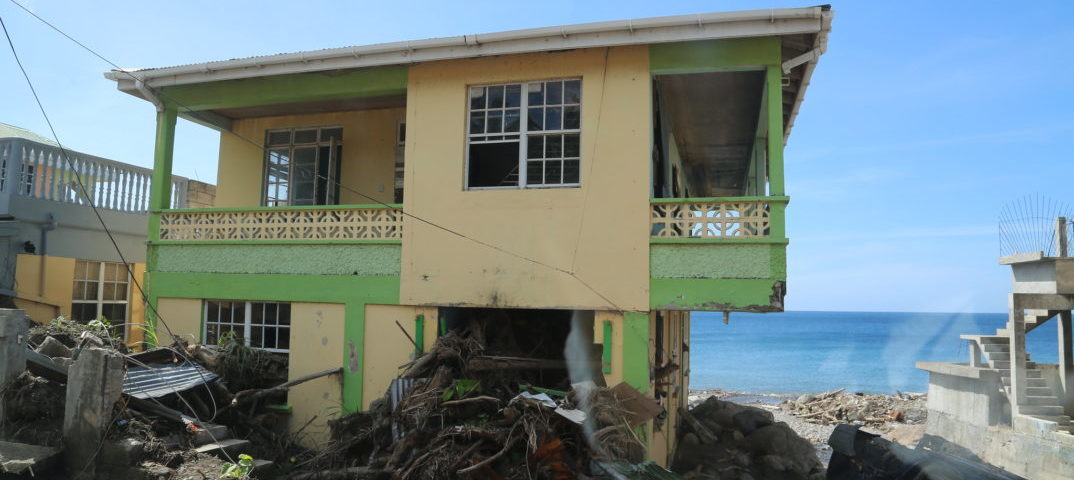 hurricane-damaged home Dominica